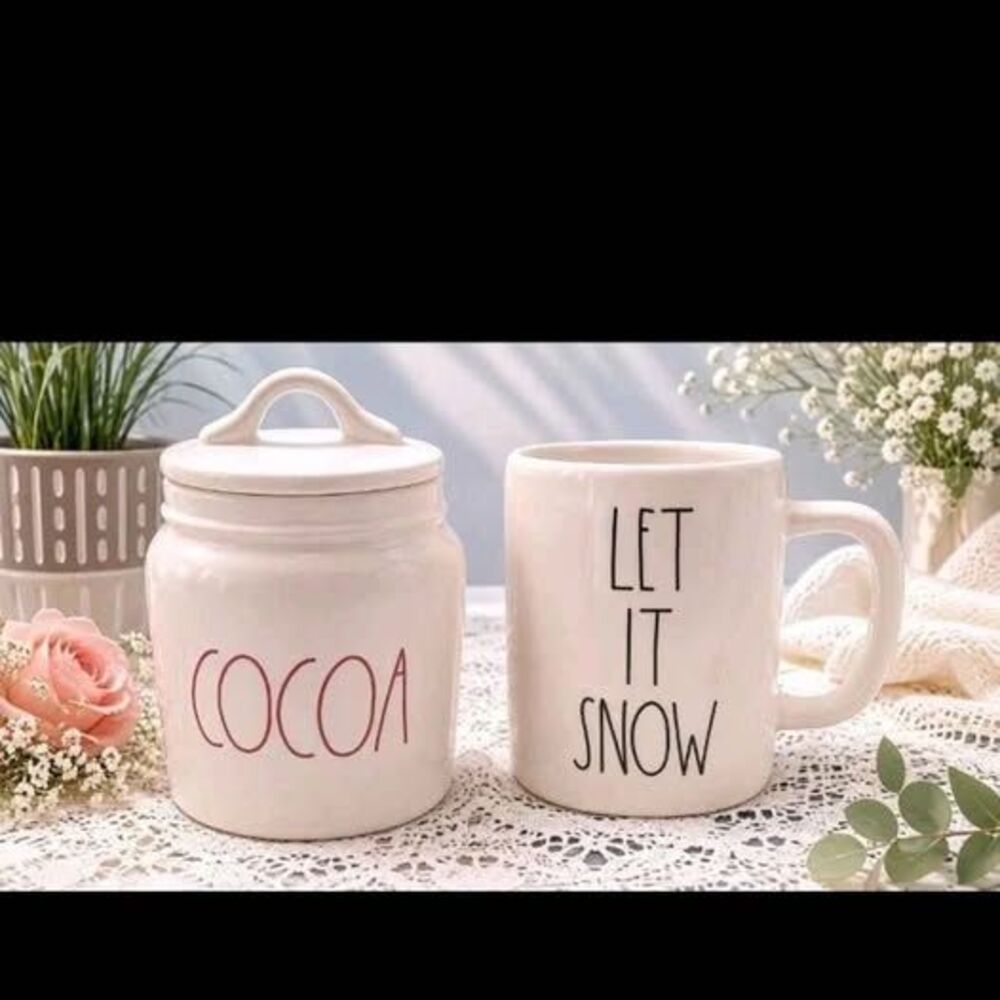 Rae Dunn Let It Snow Mug & Cocoa Canister Set